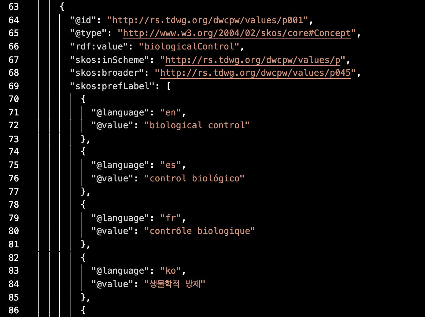 JSON-LD representation of SKOS